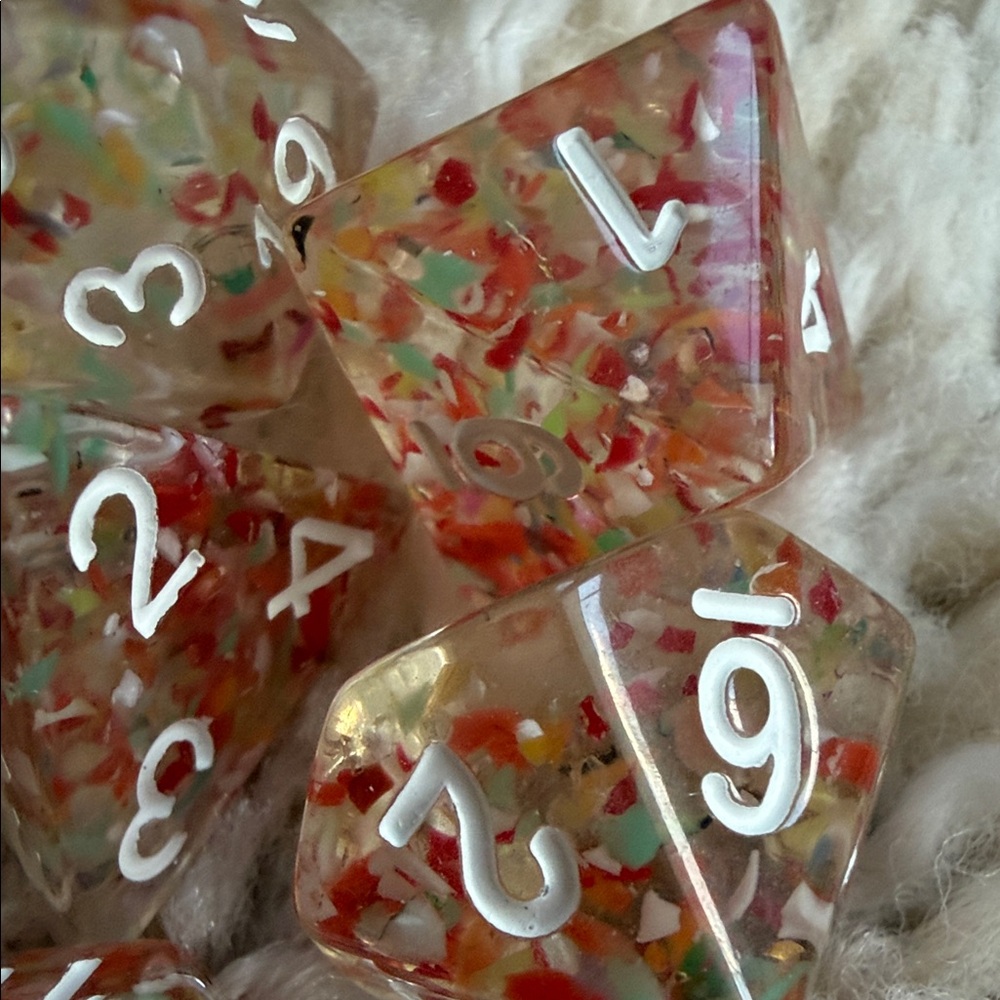 Confetti Resin RPG Dice Set - Picture 4 of 5